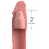 Телесная насадка-удлинитель 2 Inch Silicone X-tension with Strap - 20,3 см. - Pipedream - в Набережных Челнах купить с доставкой