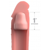 Телесная насадка-удлинитель 1 Inch Silicone X-tension - 17,8 см. - Pipedream - в Набережных Челнах купить с доставкой