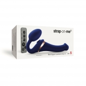 Синий безремневой страпон Multi Orgasm Size S с клиторальной стимуляцией - Strap-on-me - купить с доставкой в Набережных Челнах