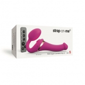 Ярко-розовый безремневой страпон Multi Orgasm Size S с клиторальной стимуляцией - Strap-on-me - купить с доставкой в Набережных Челнах
