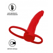 Красная насадка на пенис для двойного проникновения Black Red - 16,5 см. - ToyFa - купить с доставкой в Набережных Челнах