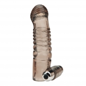Дымчатая насадка на пенис с вибрацией  Vibrating Penis Enhancing Sleeve Extension - 13,3 см. - BlueLine - в Набережных Челнах купить с доставкой