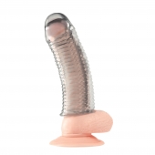 Текстурированная насадка на пенис Clear Textured Penis Enhancing Sleeve Extension - 16,5 см. - BlueLine - в Набережных Челнах купить с доставкой