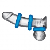 Комплект из трех голубых эрекционных колец 3-Pack Ribbed Rider Cock Ring Set - BlueLine - в Набережных Челнах купить с доставкой