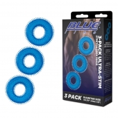 Комплект из трех голубых колец для эрекции 3-Pack Ultra-Stim Stretch Cock Rings - BlueLine - в Набережных Челнах купить с доставкой