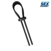 Черный ремень-лассо для усиления эрекции - Sex Expert - в Набережных Челнах купить с доставкой