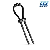 Черное эрекционное кольцо со стимулирующими бусинами - Sex Expert - в Набережных Челнах купить с доставкой