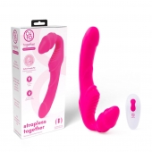 Розовый безремневой страпон на радиоуправлении Strapless Together - 22 см. - Together Toy - купить с доставкой в Набережных Челнах