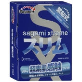 Розовые презервативы Sagami Xtreme FEEL FIT 3D - 3 шт. - Sagami - купить с доставкой в Набережных Челнах