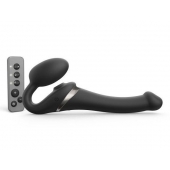 Черный безремневой страпон Multi Orgasm Size S с клиторальной стимуляцией - Strap-on-me - купить с доставкой в Набережных Челнах