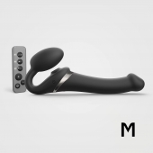 Черный безремневой страпон Multi Orgasm Size M с клиторальной стимуляцией - Strap-on-me - купить с доставкой в Набережных Челнах
