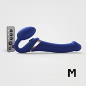 Синий безремневой страпон Multi Orgasm Size M с клиторальной стимуляцией - Strap-on-me - купить с доставкой в Набережных Челнах
