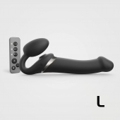 Черный безремневой страпон Multi Orgasm Size L с клиторальной стимуляцией - Strap-on-me - купить с доставкой в Набережных Челнах