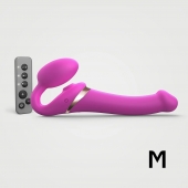 Ярко-розовый безремневой страпон Multi Orgasm Size M с клиторальной стимуляцией - Strap-on-me - купить с доставкой в Набережных Челнах