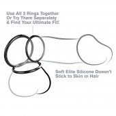 Набор из трех черных эрекционных колец Silicone 3-Ring Stamina Set - Pipedream - в Набережных Челнах купить с доставкой