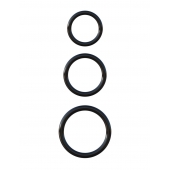 Набор из трех черных эрекционных колец Silicone 3-Ring Stamina Set - Pipedream - в Набережных Челнах купить с доставкой