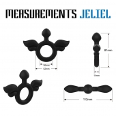 Черное эрекционное кольцо с крыльями Rooster Jeliel Angel - Velv or - в Набережных Челнах купить с доставкой