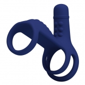 Синяя вибронасадка на пенис Vibrating Penis Sling - Baile - в Набережных Челнах купить с доставкой