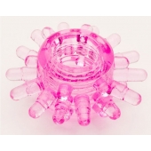 Розовое гелевое эрекционное кольцо с шипиками - Toyfa Basic - в Набережных Челнах купить с доставкой