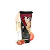 Массажный крем для тела с ароматом клубники и шампанского Sparkling Strawberry Wine - 200 мл. - Shunga - купить с доставкой в Набережных Челнах