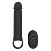 Черная насадка-удлинитель с вибрацией Vibrating Extender With Remote - Dream Toys - в Набережных Челнах купить с доставкой