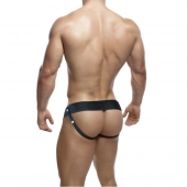 Телесный фаллопротез на черных эластичных ремнях 7 Inch Hollow Strap On - 17 см. - Blush Novelties - купить с доставкой в Набережных Челнах
