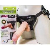 Страпон-унисекс с двумя насадками UNI strap 7  Harness - 19 и 16 см. - LOVETOY (А-Полимер) - купить с доставкой в Набережных Челнах