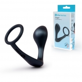 Черное эрекционное кольцо со стимулятором простаты Ringer Cock Ring   Plug - b-Vibe - в Набережных Челнах купить с доставкой