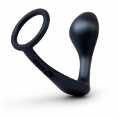 Черное эрекционное кольцо со стимулятором простаты Ringer Cock Ring   Plug - b-Vibe - в Набережных Челнах купить с доставкой