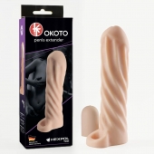 Телесная насадка-удлинитель Okoto со спиралевидным рельефом - 16 см. - Sitabella - в Набережных Челнах купить с доставкой