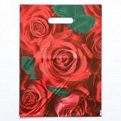 Пакет с цветочным принтом и вырубной ручкой (30х40 см) - Сима-Ленд - купить с доставкой в Набережных Челнах