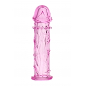 Розовая насадка фаллической формы - 12,5 см. - A-toys - в Набережных Челнах купить с доставкой