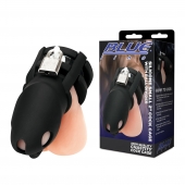 Черная клетка для пениса Silicone Small 2 in Cock Cage With Ball Divider - BlueLine - купить с доставкой в Набережных Челнах