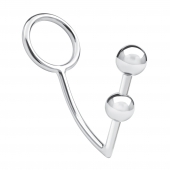 Кольцо на пенис с анальным стимулятором Two Bead Stainless Steel Anal Hook   Cock Ring - BlueLine - в Набережных Челнах купить с доставкой