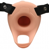 Телесный полый страпон 2  Erection 28X Smooth Vibrating Silicone Penis Sheath - 16 см. - XR Brands - купить с доставкой в Набережных Челнах