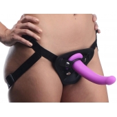 Лиловый поясной страпон Navigator Silicone G-Spot Dildo with Harness - 17,8 см. - XR Brands - купить с доставкой в Набережных Челнах
