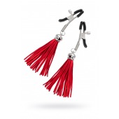 Зажимы на соски «Прищепки» с красными кисточками из замши - Pecado - купить с доставкой в Набережных Челнах
