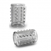 Прозрачная насадка с шипами и шишечками STAY HARD COCK SLEEVE 03 CLEAR - Blush Novelties - в Набережных Челнах купить с доставкой