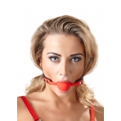 Силиконовый кляп-шар на чёрных ремешках Red Gag silicone - Orion - купить с доставкой в Набережных Челнах