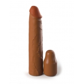 Коричневая насадка на член 2  Silicone X-tension - 20,3 см. - Pipedream - в Набережных Челнах купить с доставкой