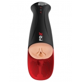 Телесный мастурбатор-вагина в черной колбе с вибрацией Fuck-O-Matic Pro XL - Pipedream - в Набережных Челнах купить с доставкой