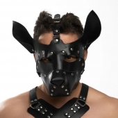 Черная кожаная маска «Собака» - Crazy Handmade - купить с доставкой в Набережных Челнах