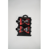 Черно-красные кожаные наручники с бантиками - Crazy Handmade - купить с доставкой в Набережных Челнах