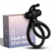 Черное эрекционное виброкольцо с подхватом мошонки Stay Hard - Boys of Toys - в Набережных Челнах купить с доставкой