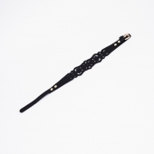 Черный ажурный чокер с золотистой фурнитурой - Crazy Handmade - купить с доставкой в Набережных Челнах