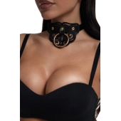 Черный чокер с клепками и золотистой фурнитурой - Crazy Handmade - купить с доставкой в Набережных Челнах