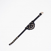 Черный чокер с клепками и золотистой фурнитурой - Crazy Handmade - купить с доставкой в Набережных Челнах