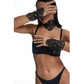 Фигурный набор для БДСМ-игр с узорами и золотистой фурнитурой - Crazy Handmade - купить с доставкой в Набережных Челнах