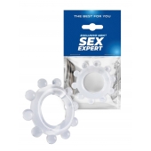 Прозрачное эрекционное кольцо со стимулирующими шариками - Sex Expert - в Набережных Челнах купить с доставкой