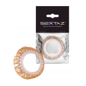 Эрекционное кольцо с бежевыми «ресничками» - Sextaz - в Набережных Челнах купить с доставкой